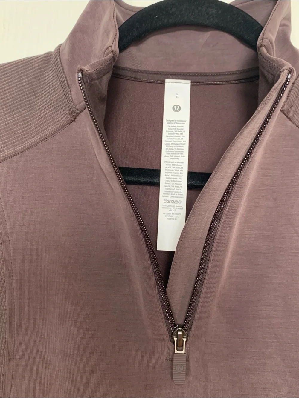 Lululemon Large Softstream Long Sleeve 1/4 Zip Tunic Dress in Espresso.